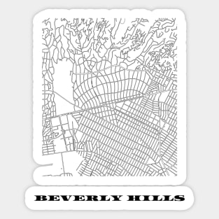 Map of Beverly Hills, Los Angeles Minimalist Line Drawing Sticker